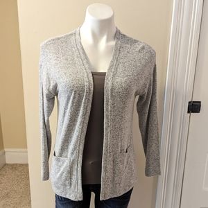Rumi+rider heathered gray open front cardigan very soft size L